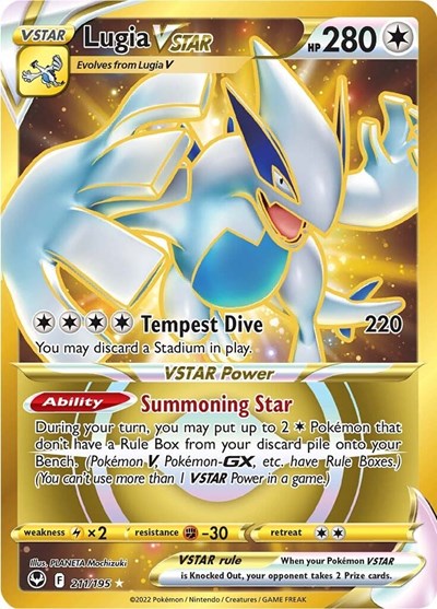 Lugia VSTAR (Secret) (211) (SWSH12) #211/195 Secret Rare (Holofoil Near Mint) SWSH12: Silver Tempest Pokemon: 2022