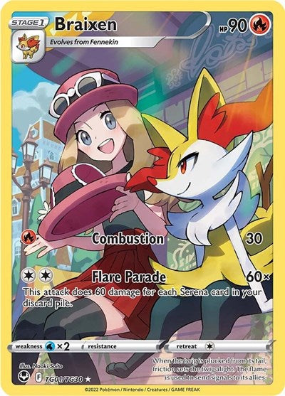Braixen (SWSH12: TG) #TG01/TG30 Ultra Rare SWSH12: Silver Tempest Trainer Gallery Pokemon: 2022