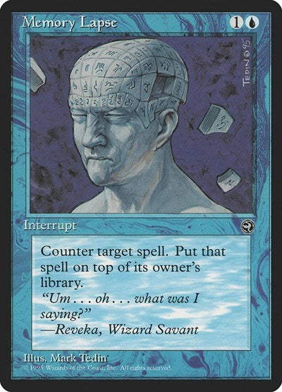 Memory Lapse (HML) #32a Common (Moderately Played) Homelands Magic: The Gathering: 1995