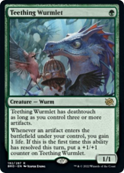 Teething Wurmlet (BRO) #192 Rare (Lightly Played) The Brothers' War Magic: The Gathering: 2022