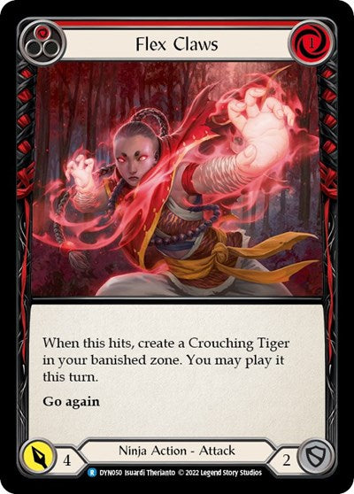 Flex Claws Red (DYN) #DYN050 Rare (Lightly Played) Dynasty Flesh and Blood TCG: 2022