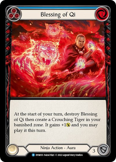 2022 Flesh & Blood TCG: Dynasty (DYN) - Blessing of Qi Blue (#DYN055, Rare) (Lightly Played)