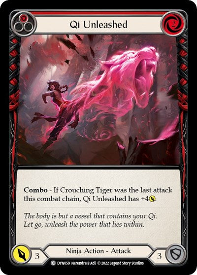 2022 Flesh & Blood TCG: Dynasty (DYN) - Qi Unleashed Red (#DYN059, Common) (Lightly Played)