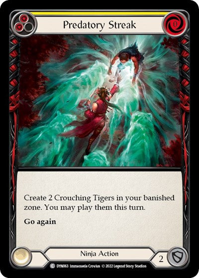 Predatory Streak Yellow (DYN) #DYN063 Common (Lightly Played) Dynasty Flesh and Blood TCG: 2022