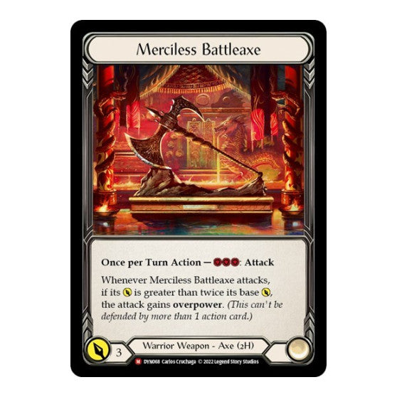 Merciless Battleaxe (DYN) #DYN068 Majestic (Rainbow Foil Near Mint) Dynasty Flesh and Blood TCG: 2022