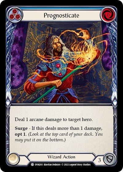 Prognosticate Blue (DYN) #DYN205 Common (Lightly Played) Dynasty Flesh and Blood TCG: 2022