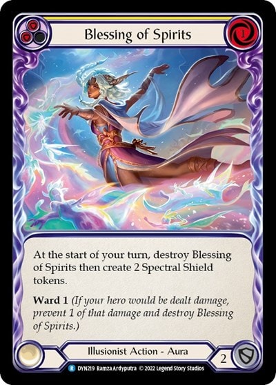Blessing of Spirits Yellow (DYN) #DYN219 Rare (Lightly Played) Dynasty Flesh and Blood TCG: 2022