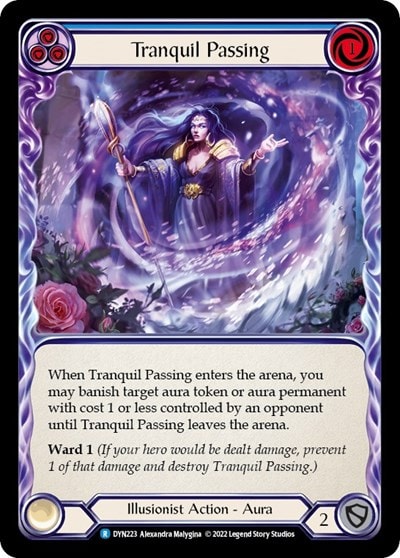 Tranquil Passing Blue (DYN) #DYN223 Rare (Rainbow Foil Lightly Played) Dynasty Flesh and Blood TCG: 2022