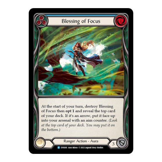 Blessing of Focus (Blue) (DYN) #DYN161 Rare (Lightly Played) Dynasty Flesh and Blood TCG: 2022