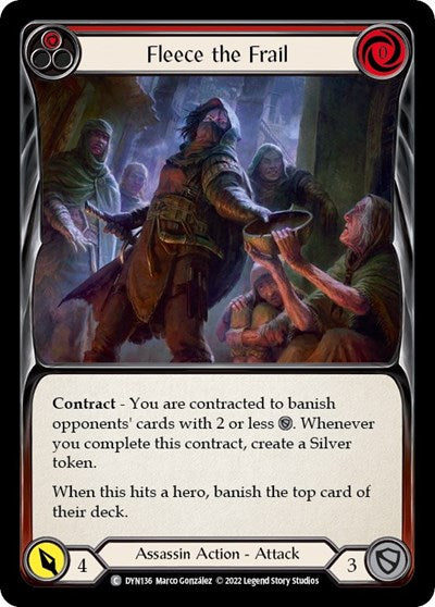 Fleece the Frail Red (DYN) #DYN136 Common (Lightly Played) Dynasty Flesh and Blood TCG: 2022
