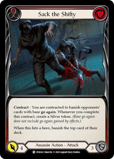 Sack the Shifty Red (DYN) #DYN142 Common (Lightly Played) Dynasty Flesh and Blood TCG: 2022