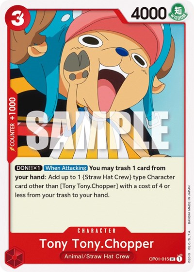 Tony TonyChopper (OP01) #OP01-015 Uncommon (Near Mint) Romance Dawn One Piece Card Game: 2022