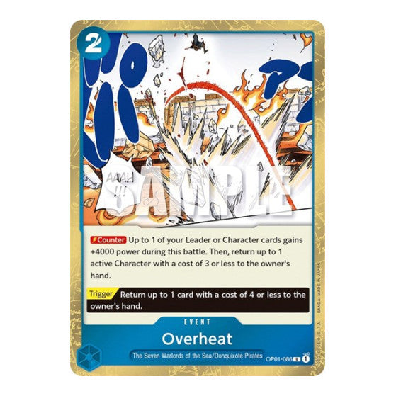 Overheat (OP01) #OP01-086 Rare (Foil Near Mint) Romance Dawn One Piece Card Game: 2022