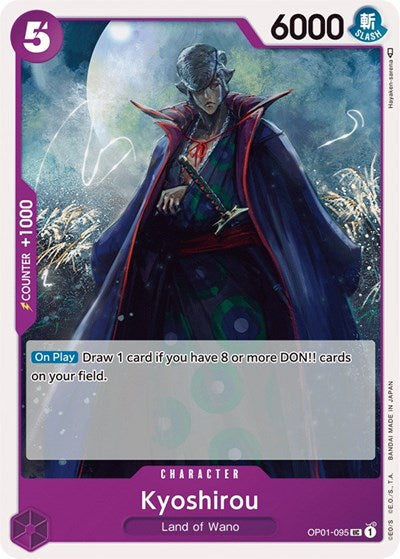 Kyoshirou (OP01) #OP01-095 Uncommon (Near Mint) Romance Dawn One Piece Card Game: 2022