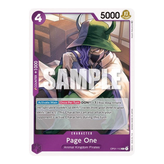 Page One (OP01) #OP01-112 Rare (Foil Lightly Played) Romance Dawn One Piece Card Game: 2022
