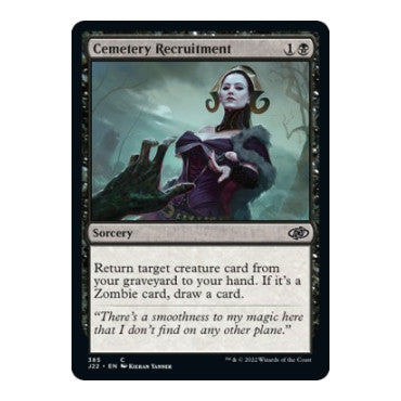 Cemetery Recruitment (J22) #385 Common (Lightly Played) Jumpstart 2022 Magic: The Gathering: 2022