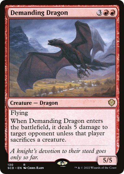 Demanding Dragon (SCD) #130 Rare (Moderately Played) Starter Commander Decks Magic: The Gathering: 2022
