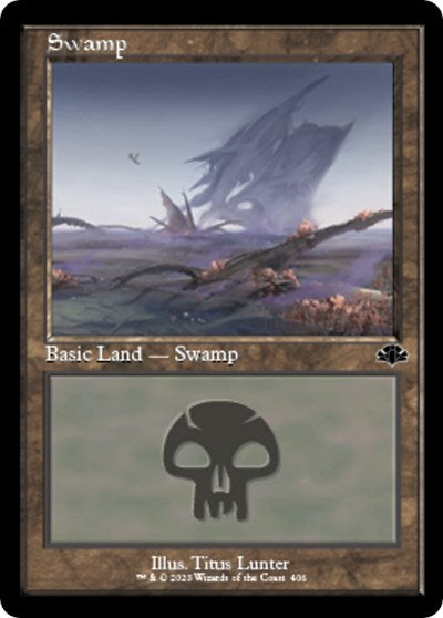 Swamp 406 Retro Frame (DMR) #406 Land (Foil Near Mint) Dominaria Remastered Magic: The Gathering: 2023