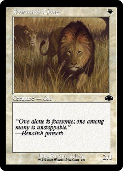 Savannah Lions Retro Frame (DMR) #270 Common (Foil Lightly Played) Dominaria Remastered Magic: The Gathering: 2023