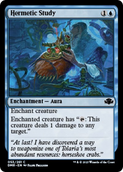 Hermetic Study (DMR) #53 Common (Lightly Played) Dominaria Remastered Magic: The Gathering: 2023