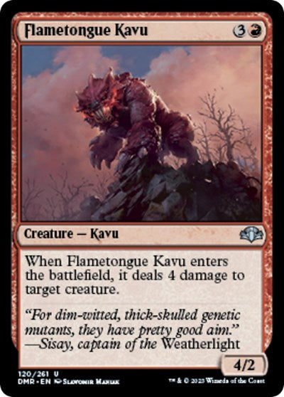 Flametongue Kavu (DMR) #120 Uncommon (Lightly Played) Dominaria Remastered Magic: The Gathering: 2023