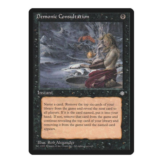 Demonic Consultation (ICE) #9 Uncommon (Heavily Played) Ice Age Magic: The Gathering: 1995