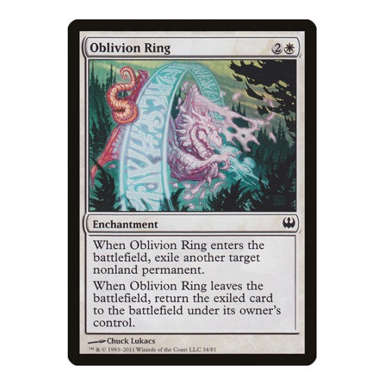 Oblivion Ring (DDG) #34 Common (Lightly Played) Duel Decks: Knights vs. Dragons Magic: The Gathering: 2011