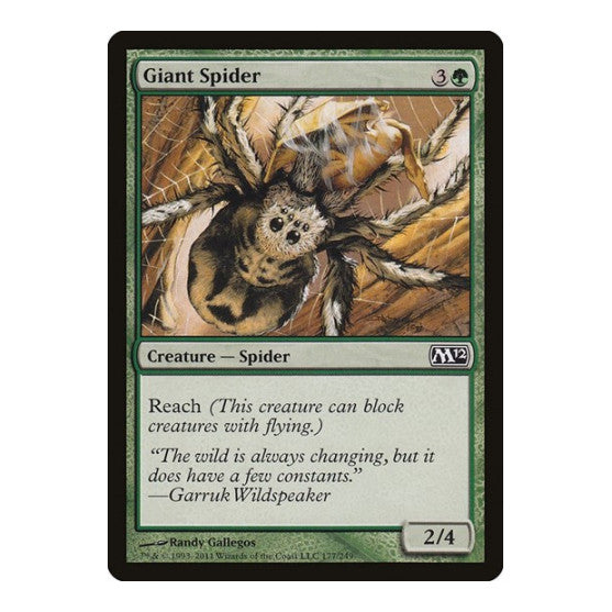 Giant Spider (M12) #177 Common Magic 2012 (M12) Magic: The Gathering: 2011