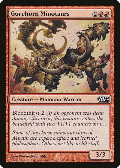 Gorehorn Minotaurs (M12) #144 Common (Lightly Played) Magic 2012 (M12) Magic: The Gathering: 2011
