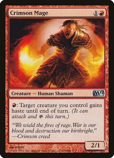 Crimson Mage (M12) #129 Uncommon (Moderately Played) Magic 2012 (M12) Magic: The Gathering: 2011
