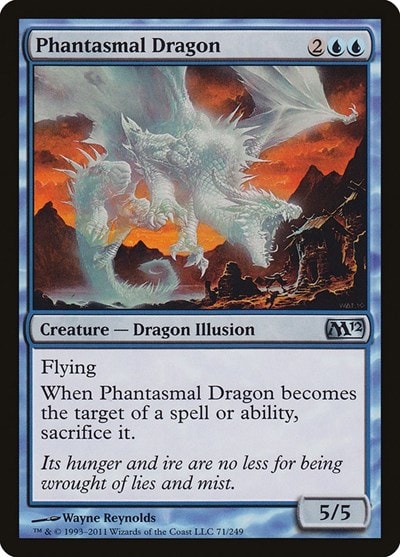 Phantasmal Dragon (M12) #71 Uncommon (Moderately Played) Magic 2012 (M12) Magic: The Gathering: 2011