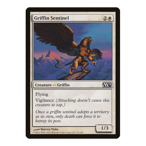 Griffin Sentinel (M12) #21 Common (Lightly Played) Magic 2012 (M12) Magic: The Gathering: 2011