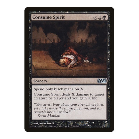 Consume Spirit (M12) #88 Uncommon (Lightly Played) Magic 2012 (M12) Magic: The Gathering: 2011