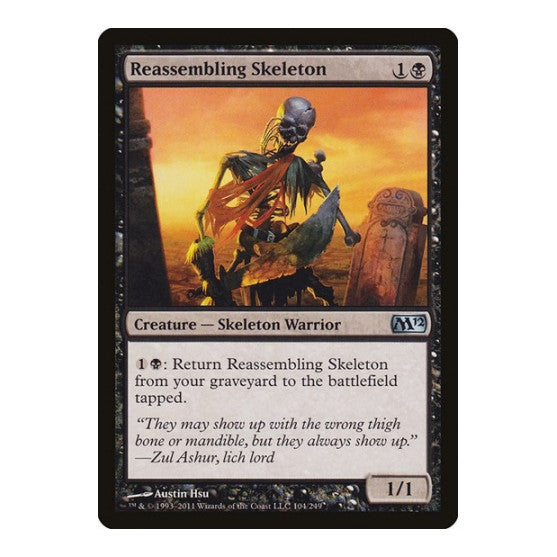 Reassembling Skeleton (M12) #104 Uncommon (Lightly Played) Magic 2012 (M12) Magic: The Gathering: 2011