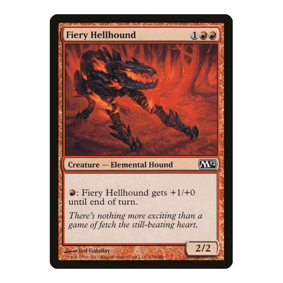Fiery Hellhound (M12) #130 Common (Lightly Played) Magic 2012 (M12) Magic: The Gathering: 2011