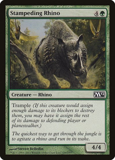 Stampeding Rhino (M12) #196 Common (Lightly Played) Magic 2012 (M12) Magic: The Gathering: 2011