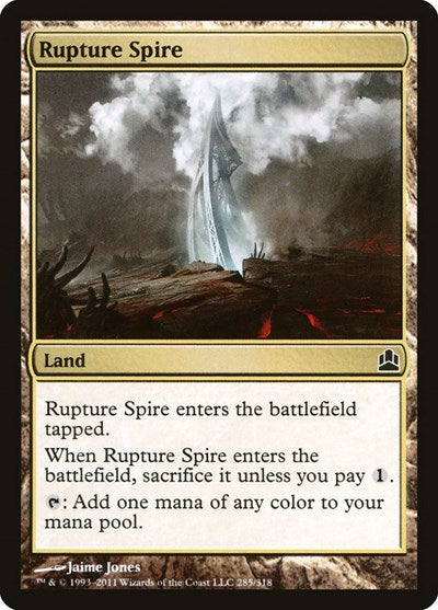 Rupture Spire (CMD) #285 Common (Near Mint) Commander Magic: The Gathering: 2011