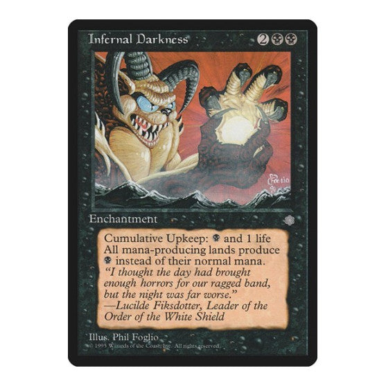Infernal Darkness (ICE) #23 Rare (Near Mint) Ice Age Magic: The Gathering: 1995