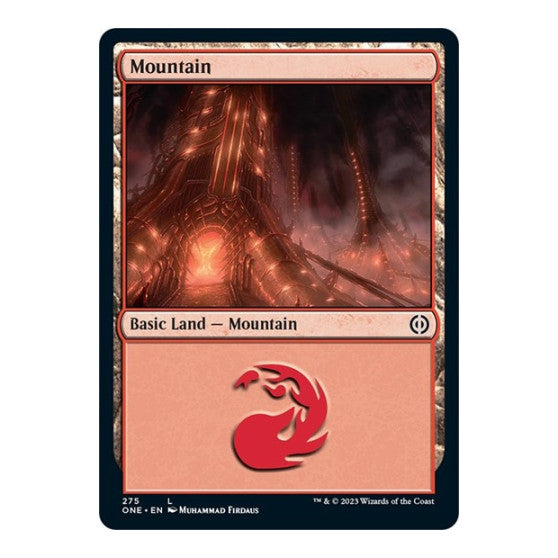 Mountain 275 (ONE) #275 Land (Foil Lightly Played) Phyrexia: All Will Be One Magic: The Gathering: 2023