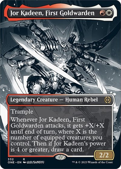 Jor Kadeen First Goldwarden Borderless (ONE) #332 Rare Phyrexia: All Will Be One Magic: The Gathering: 2023