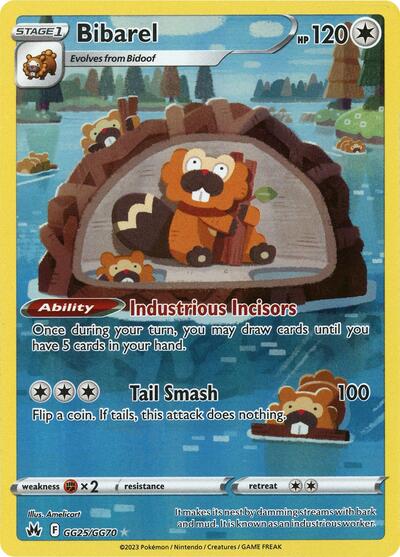 Bibarel (CRZ:GG) #GG25/GG70 Ultra Rare (Holofoil Lightly Played) SWSH: Crown Zenith: Galarian Gallery Pokemon: 2023
