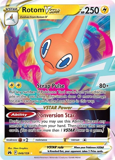 Rotom VSTAR (CRZ) #046/159 Ultra Rare (Holofoil Near Mint) SWSH: Crown Zenith Pokemon: 2023
