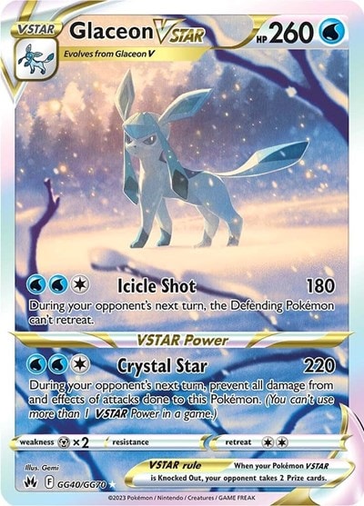 Glaceon VSTAR (CRZ:GG) #GG40/GG70 Ultra Rare (Holofoil Near Mint) SWSH: Crown Zenith: Galarian Gallery Pokemon: 2023