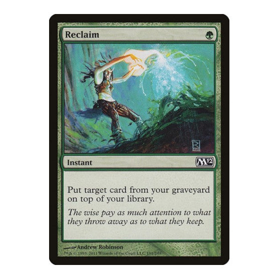 Reclaim (M12) #191 Common (Lightly Played) Magic 2012 (M12) Magic: The Gathering: 2011