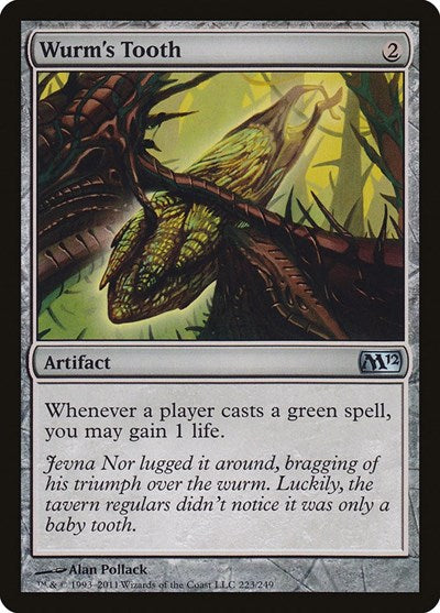 Wurms Tooth (M12) #223 Uncommon (Moderately Played) Magic 2012 (M12) Magic: The Gathering: 2011