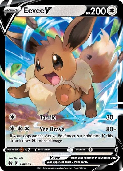 Eevee V (CRZ) #108/159 Ultra Rare (Holofoil Near Mint) SWSH: Crown Zenith Pokemon: 2023