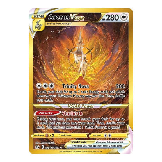 Arceus VSTAR Secret (CRZ:GG) #GG70/GG70 Secret Rare (Holofoil Near Mint) SWSH: Crown Zenith: Galarian Gallery Pokemon: 2023
