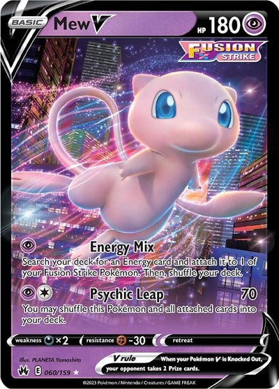 Mew V (CRZ) #060/159 Ultra Rare (Holofoil Near Mint) SWSH: Crown Zenith Pokemon: 2023