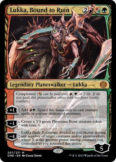Lukka Bound to Ruin (ONE) #207 Mythic Rare Phyrexia: All Will Be One Magic: The Gathering: 2023