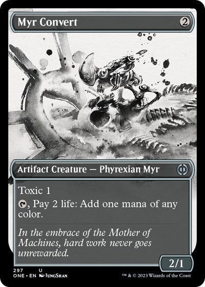 Myr Convert Showcase (ONE) #297 Uncommon (Lightly Played) Phyrexia: All Will Be One Magic: The Gathering: 2023